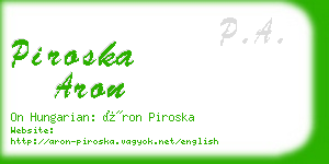 piroska aron business card